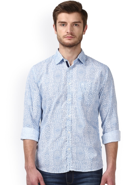 

Parx Men Blue & White Slim Fit Printed Casual Shirt