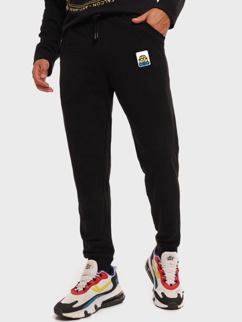 

Bewakoof Men Regular Fit Solid Jogger, Black