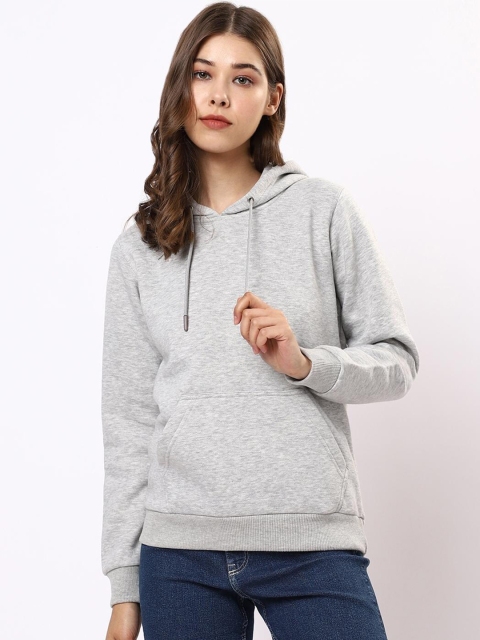 

Bewakoof Plus Women Hooded Sweatshirt, Grey