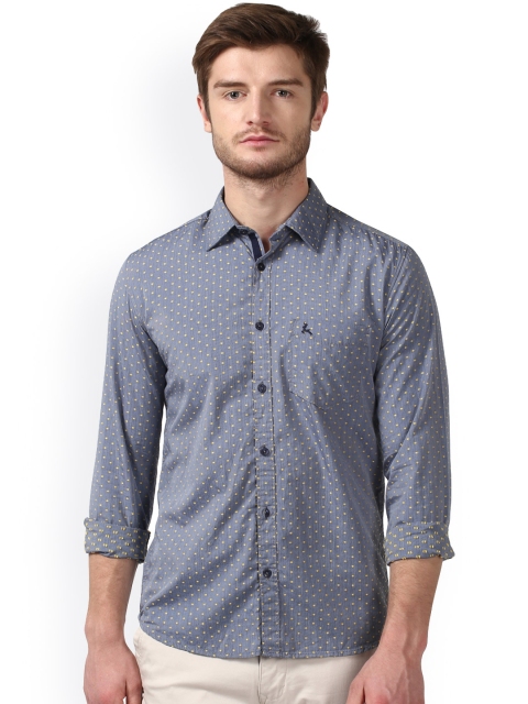 

Parx Men Blue Smart Slim Fit Printed Casual Shirt