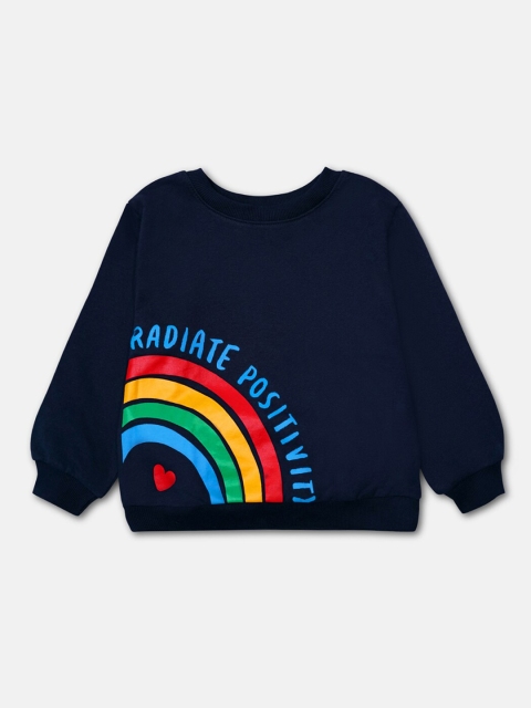 

Cuddles for Cubs Kids Round Neck Printed Sweatshirt, Navy blue