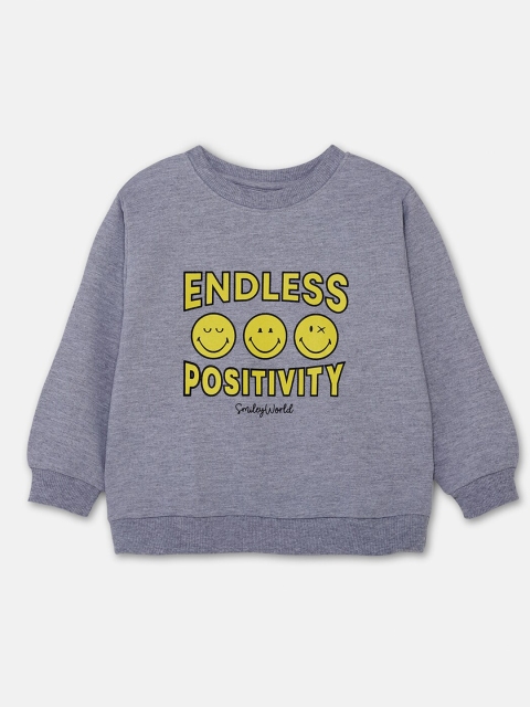 

Cuddles for Cubs Kids Printed Long Sleeves Sweatshirt, Grey melange
