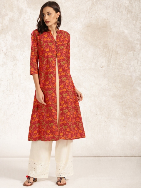 

Anouk Women Red Printed A-Line Kurta