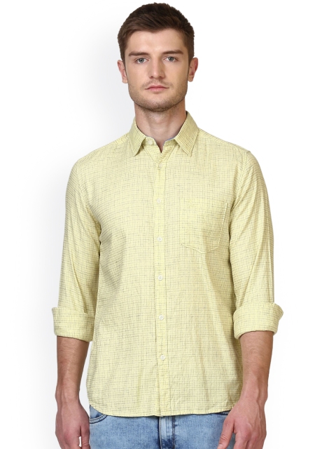

Parx Men Yellow Smart Slim Fit Printed Casual Shirt