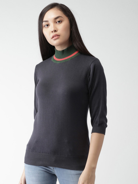 

Harvard Women Navy Blue Solid Pullover
