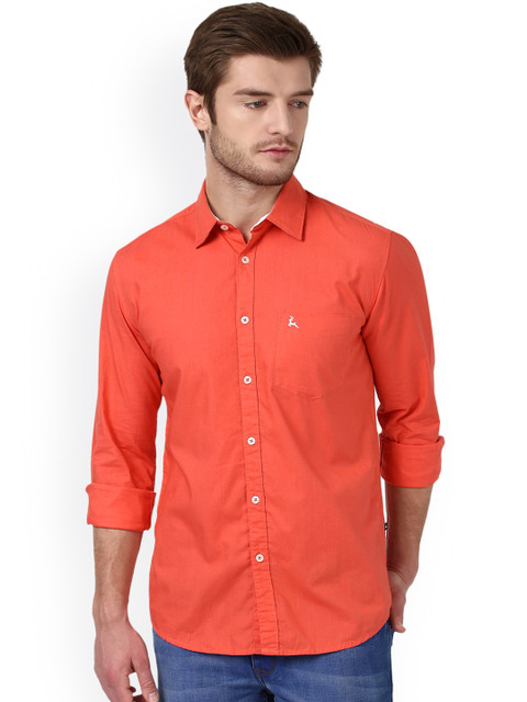 

Parx Men Orange Smart Slim Fit Solid Casual Shirt