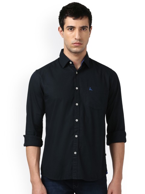 

Parx Men Black Smart Slim Fit Solid Casual Shirt