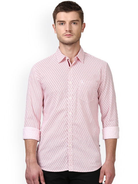 

Parx Men Red & White Slim Fit Printed Casual Shirt