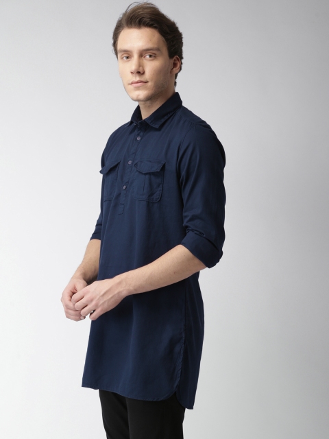 

Mast & Harbour Men Navy Blue Slim Fit Solid Casual Shirt