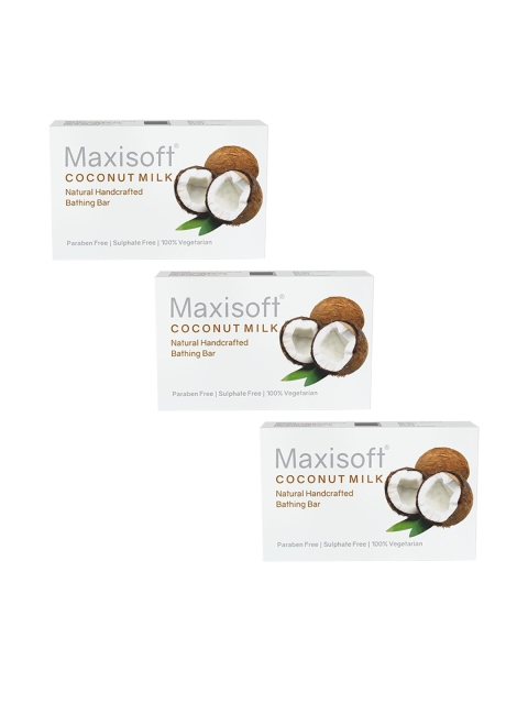

Maxisoft Set Of 3 Coconut Milk Bathing Bar, Na