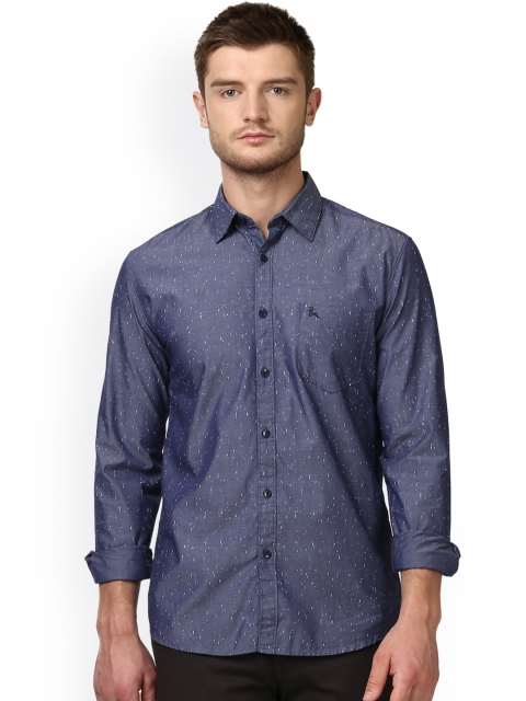 

Parx Men Navy Blue Smart Regular Fit Printed Casual Shirt