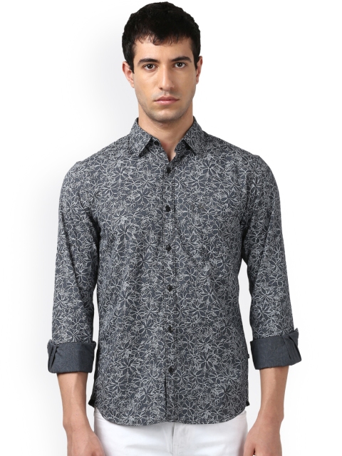 

Parx Men Grey Smart Slim Fit Printed Casual Shirt