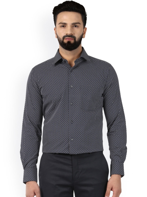 

Raymond Men Black Classic Regular Fit Printed Formal Shirt