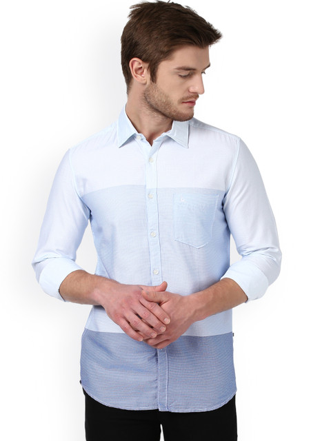 

Parx Men Blue Smart Slim Fit Solid Casual Shirt