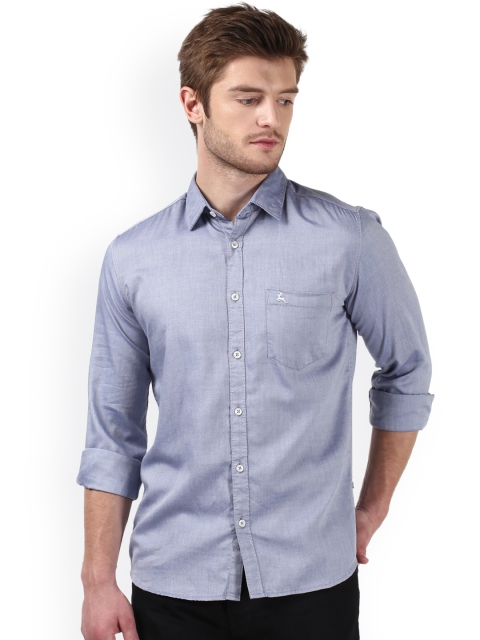 

Parx Men Blue Smart Slim Fit Solid Casual Shirt