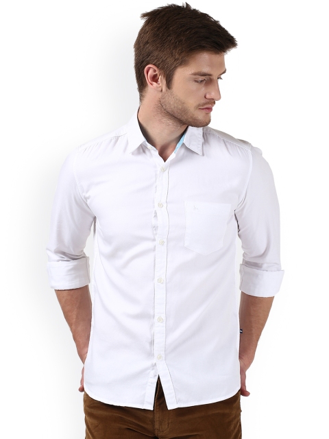 

Parx Men White Smart Slim Fit Solid Casual Shirt
