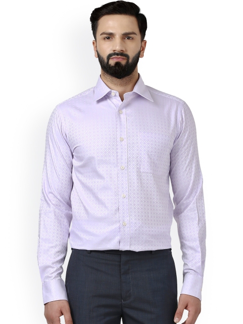 

Raymond Men Purple Classic Regular Fit Self Design Formal Shirt