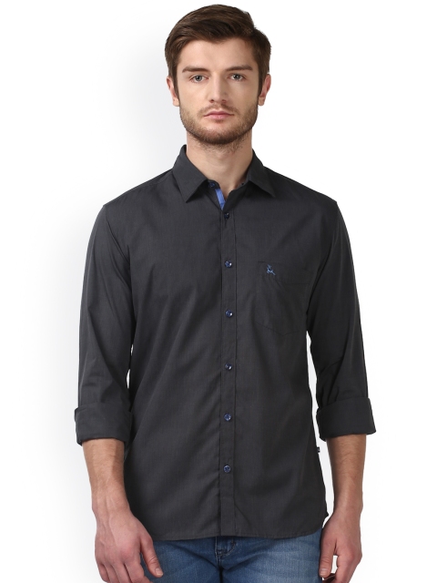 

Parx Men Black Smart Slim Fit Solid Casual Shirt