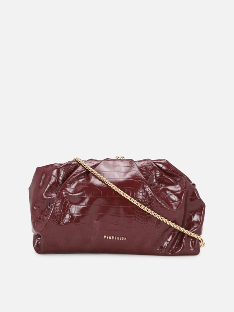 

Van Heusen Woman Textured Potli Clutch, Maroon