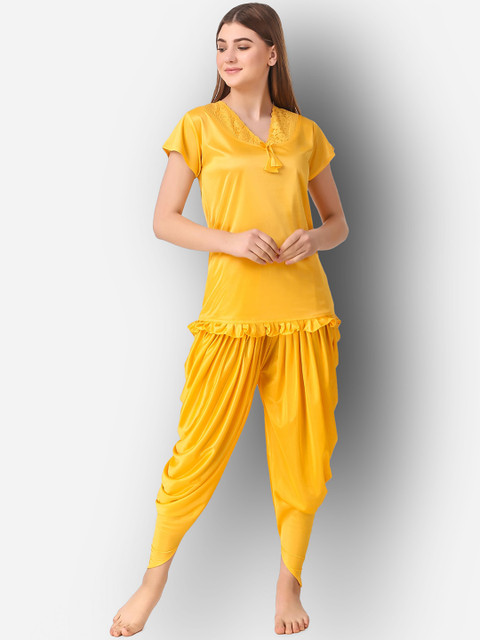 

Romaisa Women Night Suit, Yellow
