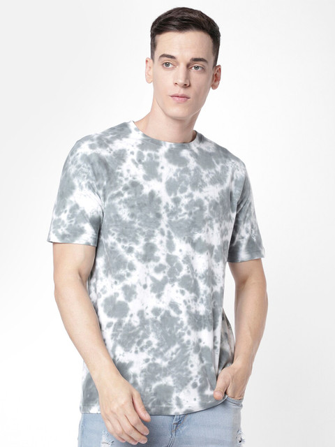 

R&B Men Abstract Printed T-shirt, White