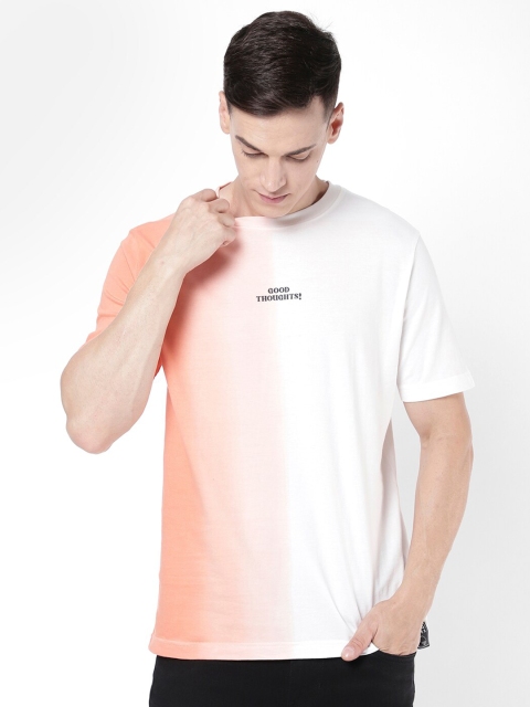 

R&B Men Solid T-shirt, Peach