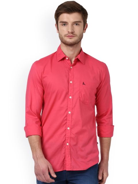 

Parx Men Red Smart Slim Fit Checked Casual Shirt