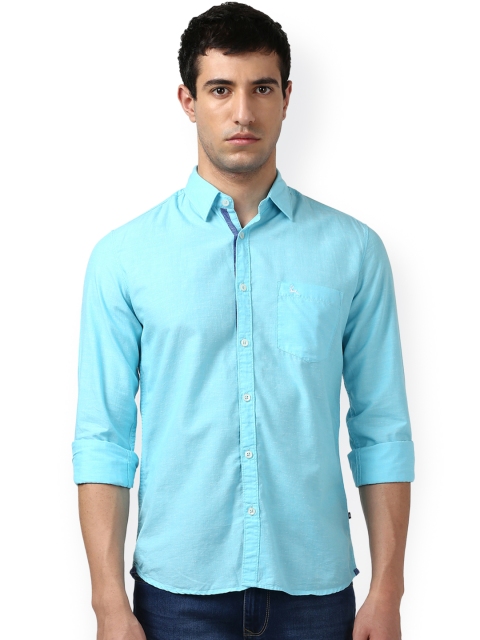 

Parx Men Blue Smart Slim Fit Solid Casual Shirt