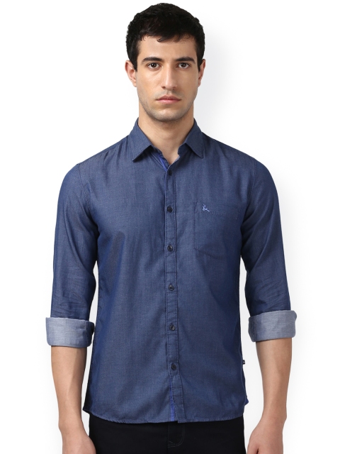 

Parx Men Blue Smart Slim Fit Solid Casual Shirt