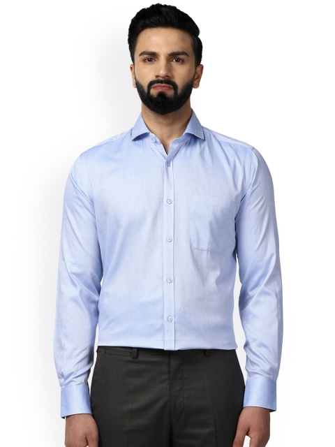 

Raymond Men Blue Smart Slim Fit Self Design Casual Shirt