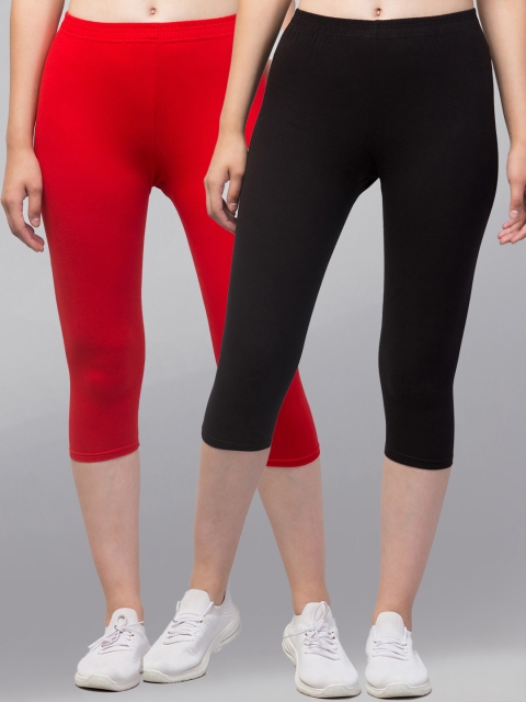 

Apraa & Parma Women Pack of 2 Skinny Fit Capris, Black