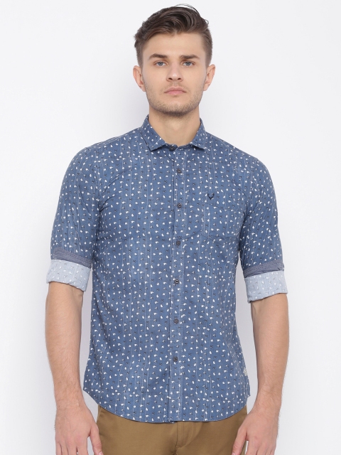 

Solly Jeans Co. by Allen Solly Men Blue Slim Fit Printed Casual Shirt