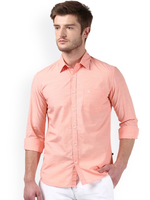 

Parx Men Orange Smart Slim Fit Self Design Casual Shirt
