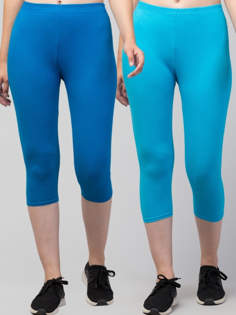 

Apraa & Parma Women Pack of 2 Skinny Fit Capris, Blue