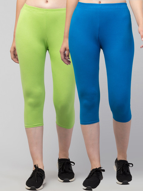 

Apraa & Parma Women Pack of 2 Skinny Fit Capris, Blue