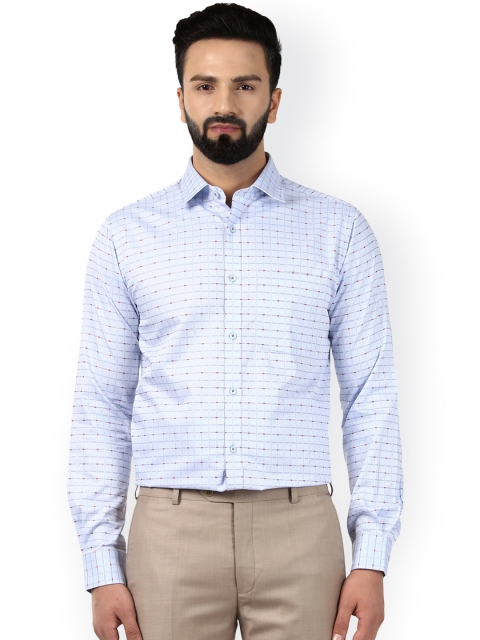 

Raymond Men Blue Smart Slim Fit Checked Casual Shirt