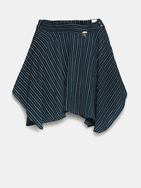 

Peppermint Girls Navy Blue Striped Flared Skirt