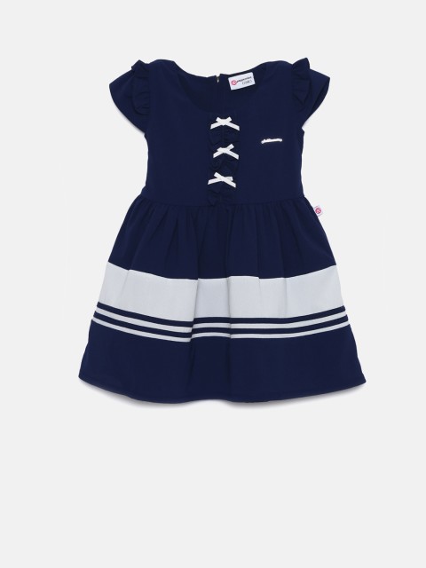 

Peppermint Girls Navy Fit and Flare Dress, Navy blue
