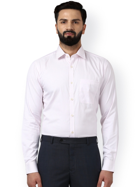 

Raymond Men White Smart Slim Fit Checked Formal Shirt