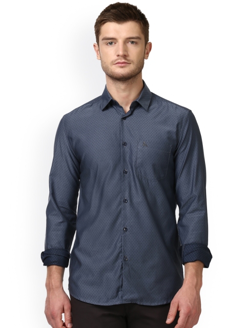 

Parx Men Blue Smart Slim Fit Self-Design Casual Shirt