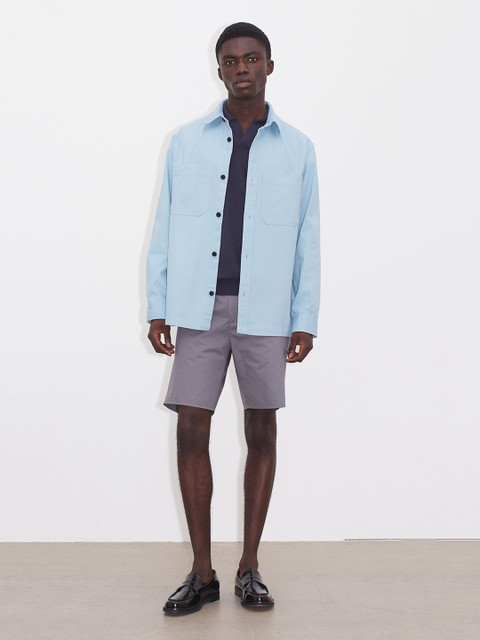 

H&M Mn Blue Cotton Regular Fit Overshirt