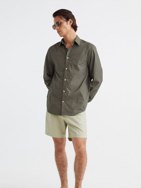 

H&M Cotton Regular Fit Cotton Shirt, Green