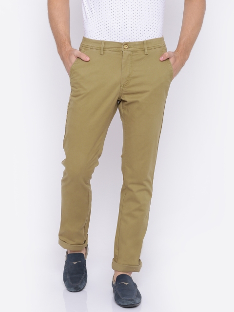 

Allen Solly Men Khaki Custom Regular Fit Solid Chinos