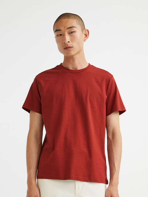 

H&M Men Regular Fit Round-neck T-shirt, Brown