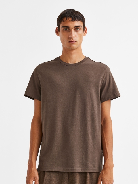 

H&M Regular Fit Round-Neck T-shirt, Brown