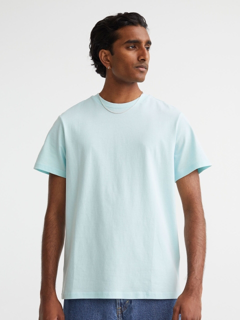 

H&M Men Regular Fit Round-Neck T-shirt, Blue