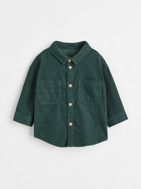 

H&M Boys Cotton Corduroy Shirt, Green