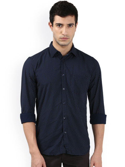 

Parx Men Blue Slim Fit Printed Casual Shirt