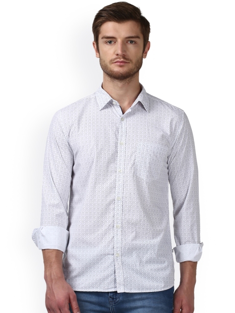

Parx Men White & Black Slim Fit Printed Casual Shirt
