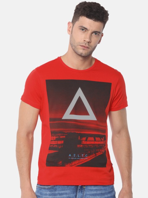 

Solly Sport Men Red Printed Slim Fit Round Neck T-shirt